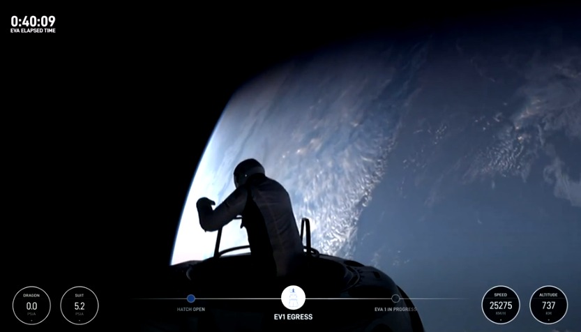Finalizó con éxito la Misión Polaris de SpaceX, la primera caminata espacial de turistas de la historia