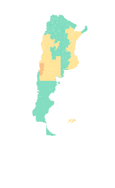Mapa de la alerta meteorológica. Foto: (SMN)