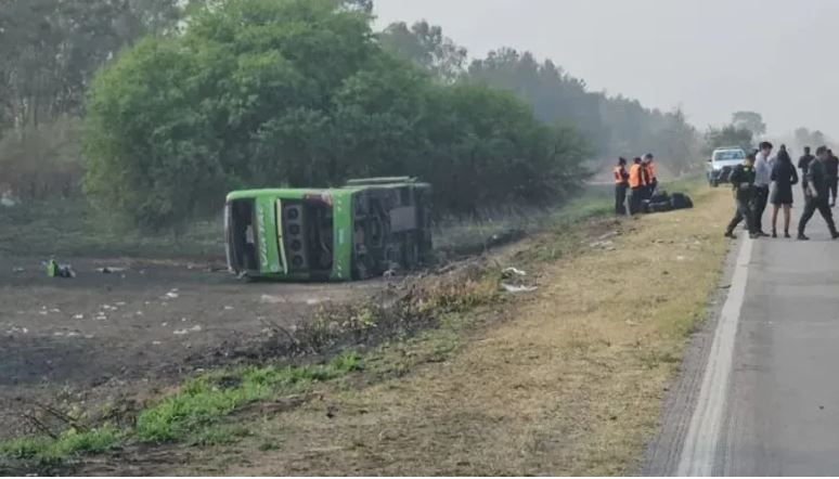 Terrible accidente de tránsito entre un micro y un auto dejó cuatro muertos
