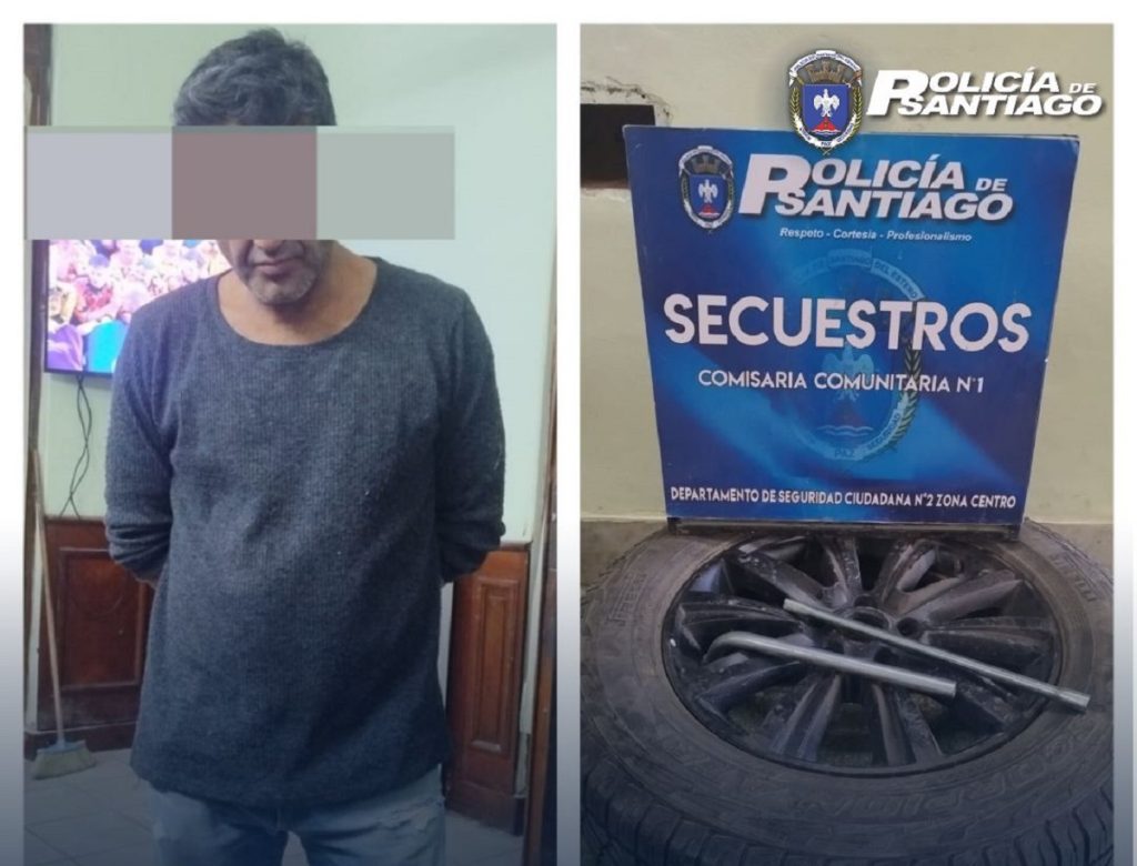 Pleno centro: Detienen a un hombre que huía tras robar la rueda de un auto