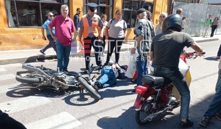 Motociclista resultó herido en un accidente de tránsito en pleno centro de la Capital
