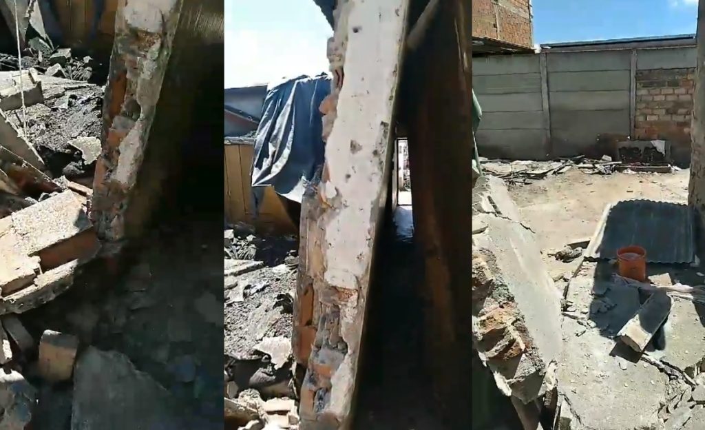 Peligroso derrumbe en una vivienda familiar de La Católica