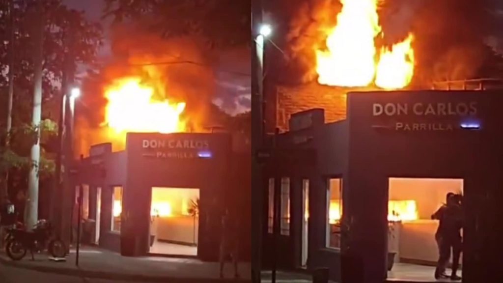 Voraz incendio de la conocida parrilla “Don Carlos” en plena Avenida Belgrano provocó caos y temor