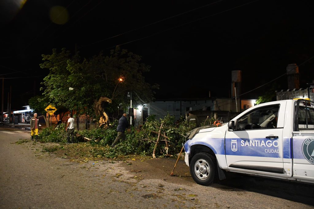El Comité de Emergencia de la Capital trabaja en el despeje de calles y veredas luego de la tormenta