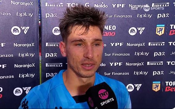 VIDEO. Facundo Mura le dedicó el triunfo de Racing a su novia y a su perro