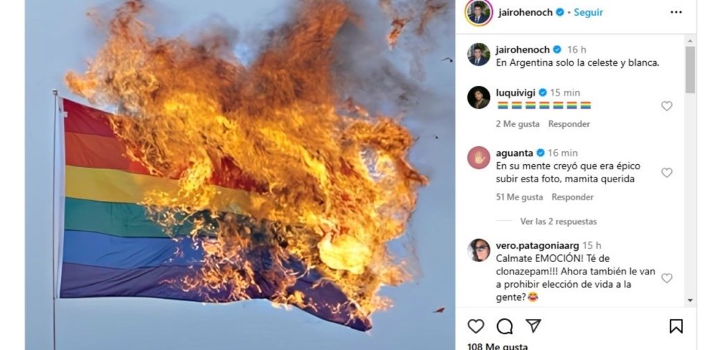Violento posteo del presidente de La Libertad Avanza de Santa Cruz contra la comunidad LGBT