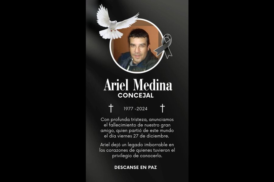 Dolor en Beltrán por el fallecimiento del concejal Ariel Medina
