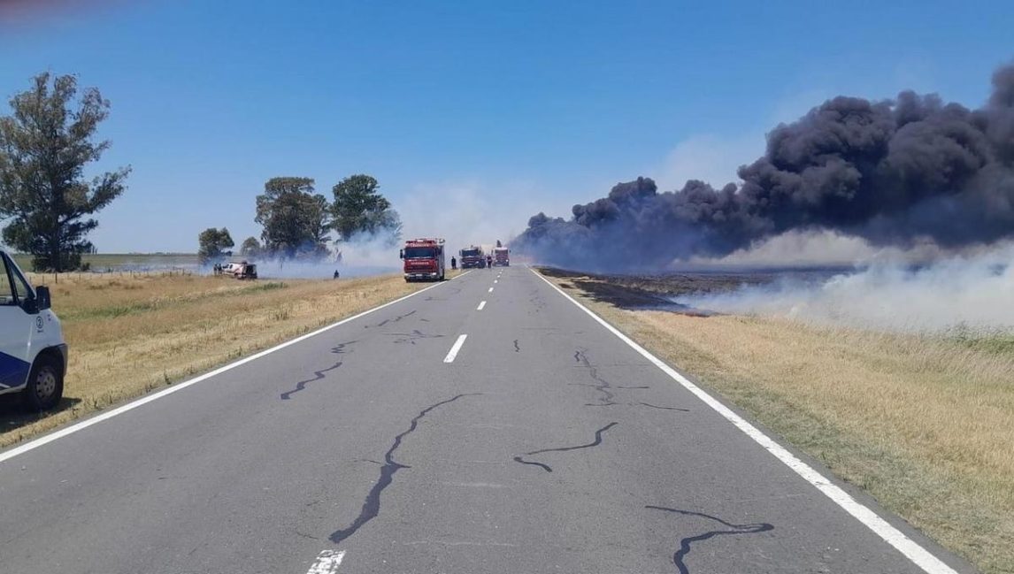 Triple choque de camiones dejó un muerto y dos heridos graves en la ruta 7