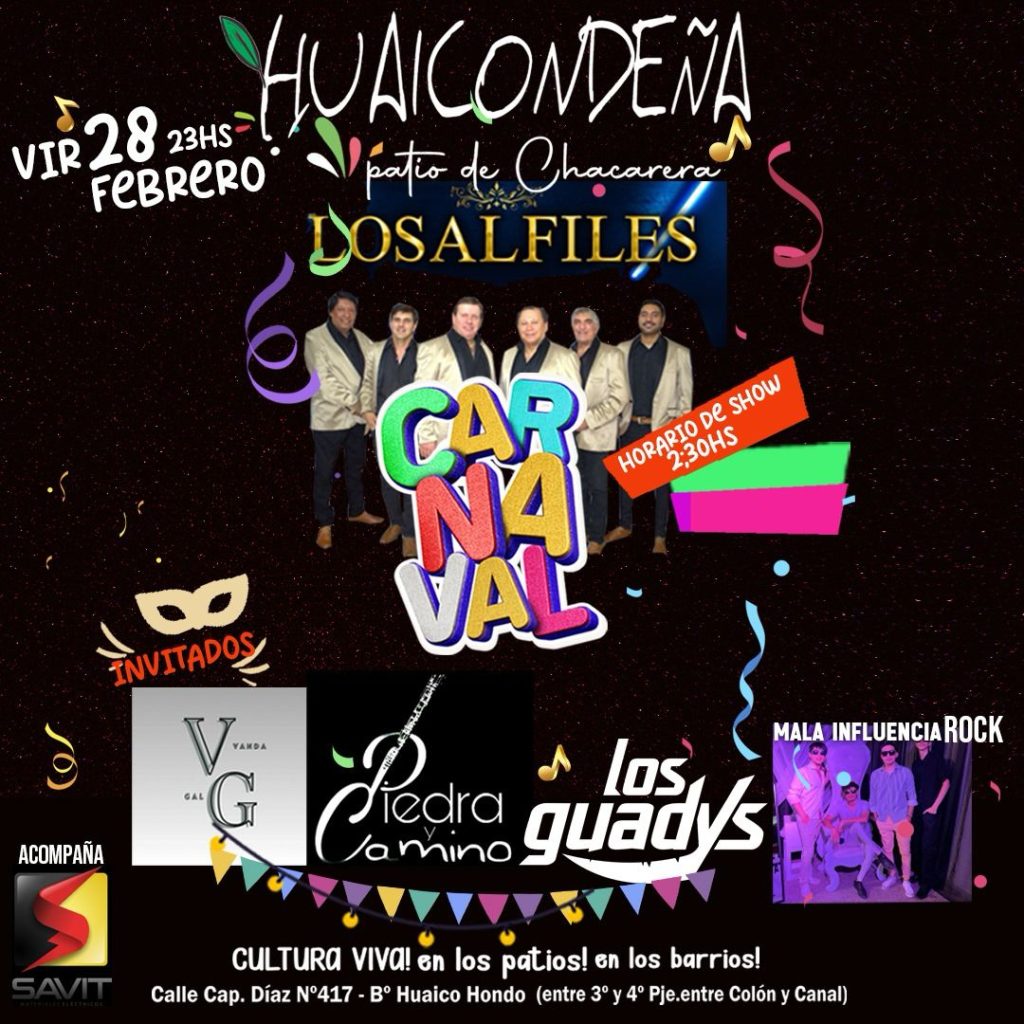 Huaicondeña presenta “Carnaval en los barrios, Carnaval en los patios”