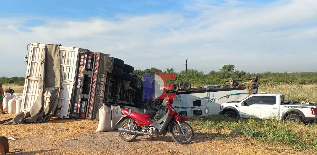 Choque y vuelco sobre la Ruta 34 entre Casares y Pinto