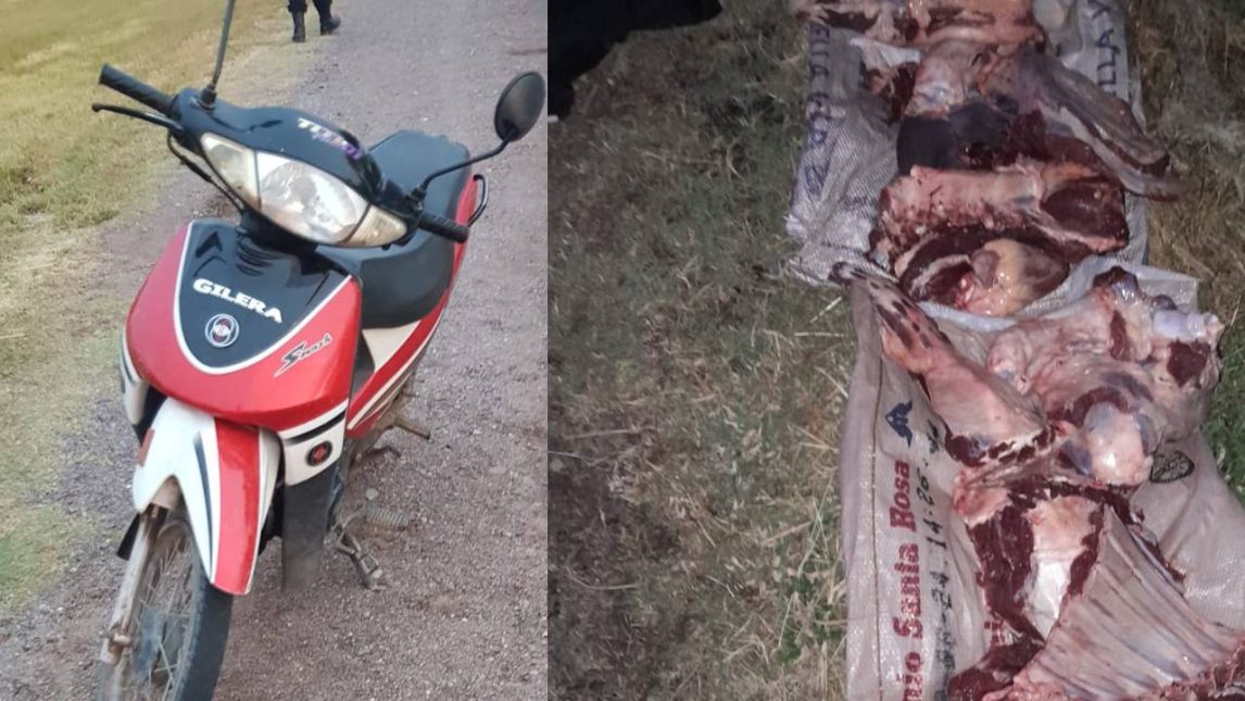 Atrapan a “motocuatreros”: llevaban un ternero faenado y más de un millón de pesos
