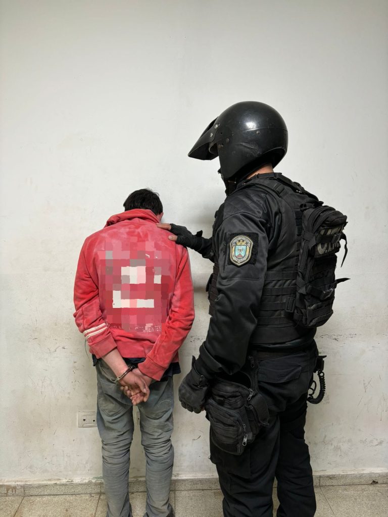 Era buscado por la Policía y lo encontraron robando césped sintético