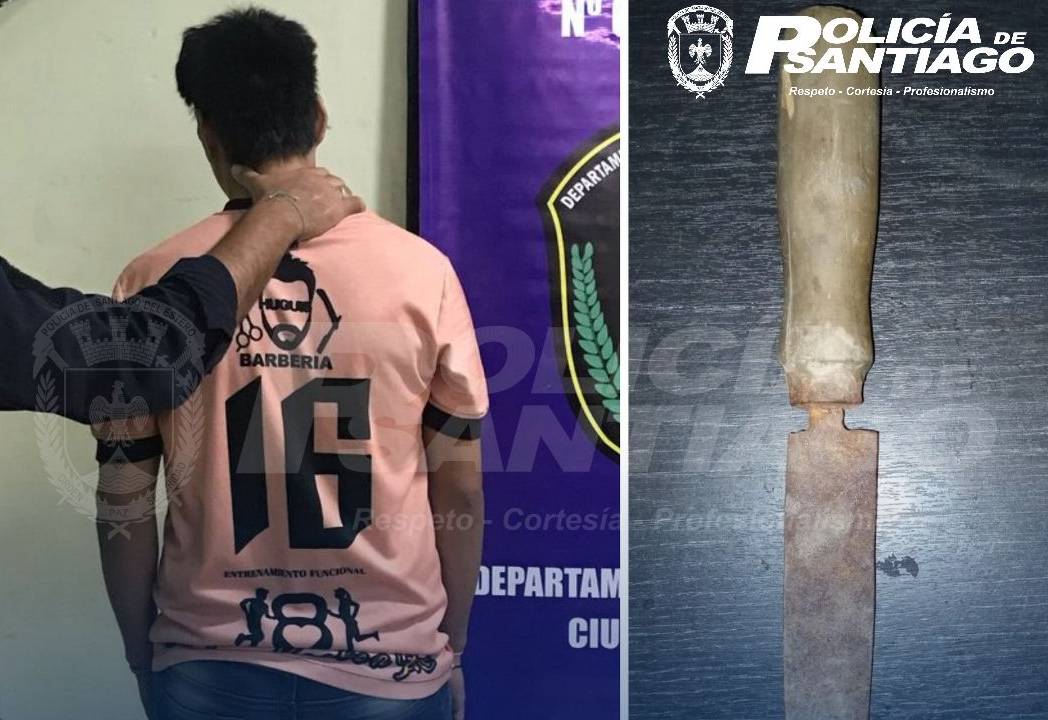 Apresan al delincuente que con un cuchillo tipo carnicero asaltó y les robó la bici a dos estudiantes