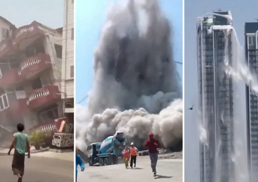 Muertos y más de 80 personas atrapadas en el derrumbe de un edificio por el terremoto en Tailandia