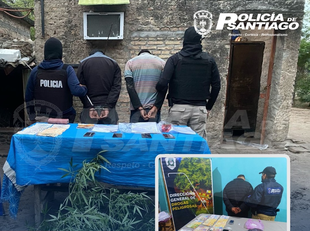 Forres: Hallaron cocaína, marihuana y planta de cannabis y detuvieron a tres personas