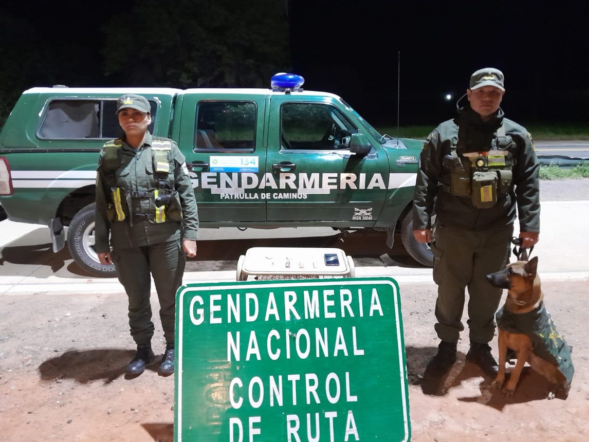 FOTOS: Perro de Gendarmería olfateó cocaína y detuvieron a un pasajero