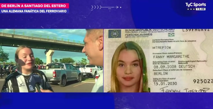 Fanny Treptow, la joven alemana que vino a Santiago hace meses y se volvió fanática de Central Córdoba