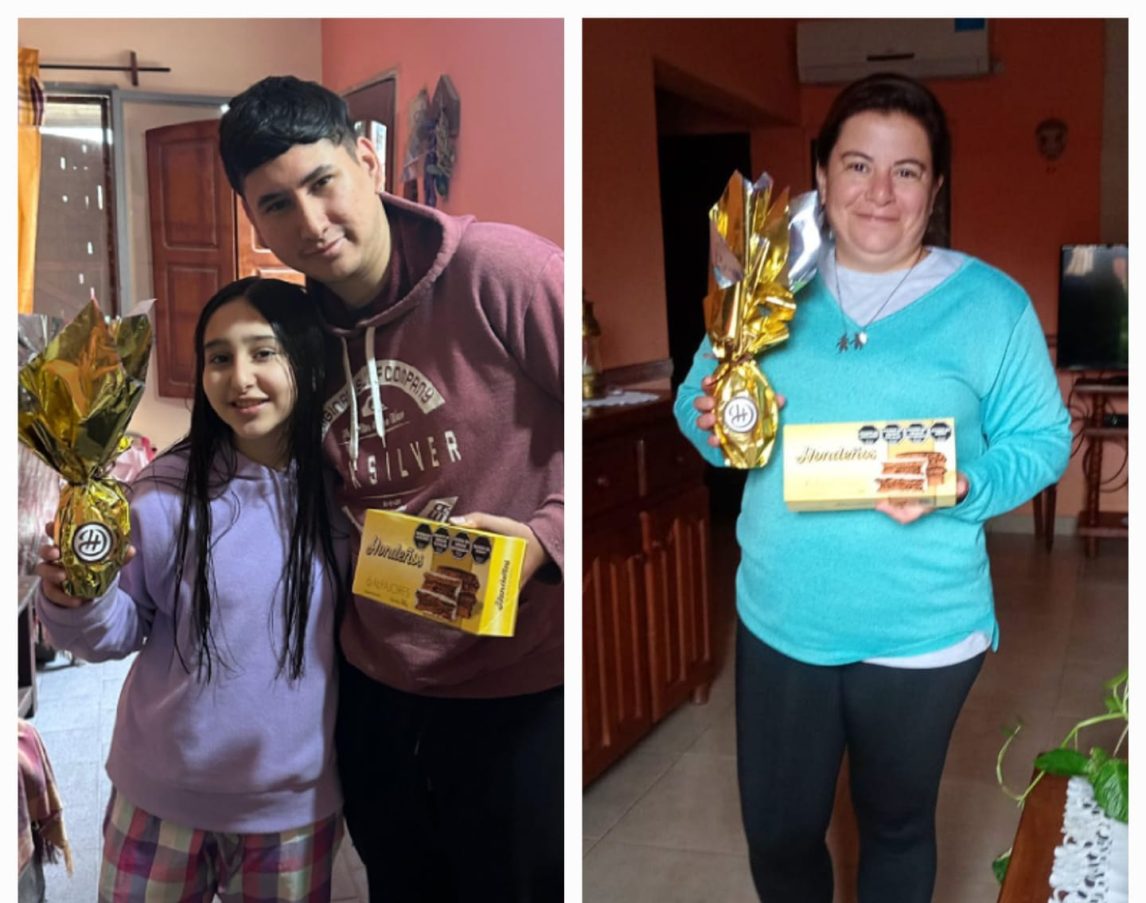 Info del Estero y Hondeños entregaron dulces premios a los ganadores del sorteo de Pascuas