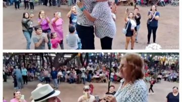 Entre chacareras y zambas: Una pareja se comprometió en el Patio del Indio Froilán