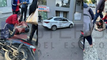 Iba con el casco en la mano y terminó tendido en el asfalto