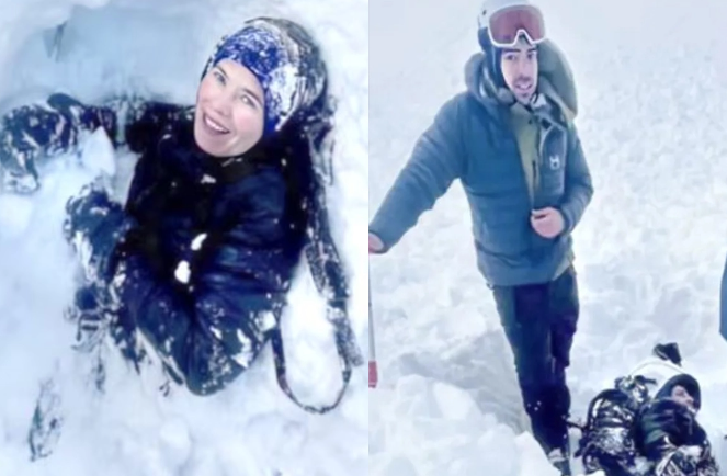 VIDEO | Una pareja pasó una hora atrapada en la nieve tras una avalancha: “Fue un rescate milagroso”