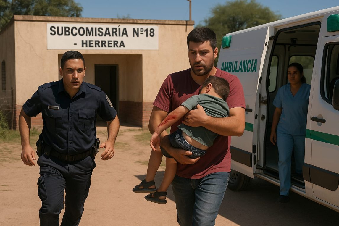 Un tanque de oxígeno cayó sobre un niño de 4 años mientras su padre trabajaba