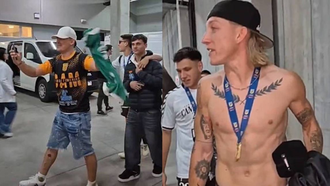 Ignacio Schor le paró el carro a un hincha de Mitre que se prendió a los festejos de Platense