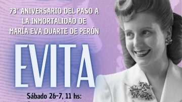 El Partido Justicialista conmemorará el 73° aniversario del paso a la inmortalidad de Eva Perón