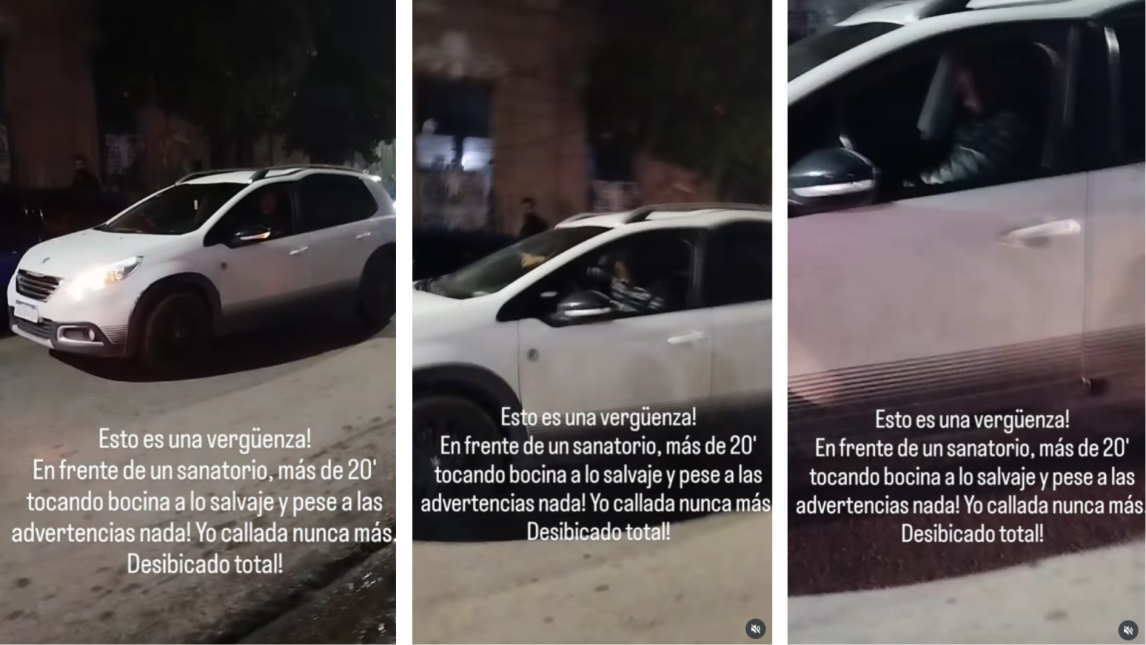 Caos en el centro: escrachan a un conductor por hacer escándalo frente a un sanatorio