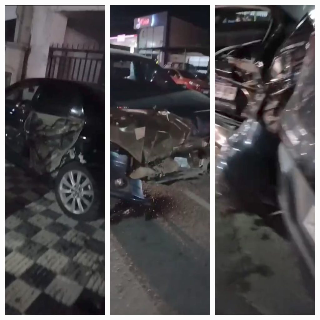 Al menos 6 vehículos involucrados en feroz e inentendible choque: Un auto terminó en la vereda
