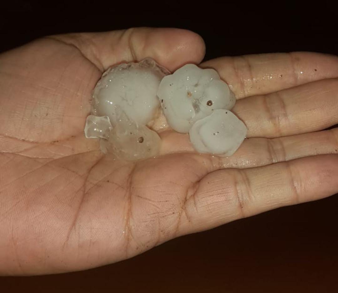 La tormenta de Santa Rosa llegó a Ojo de Agua con granizo