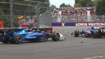 El VIDEO del fuerte choque de Albon a Colapinto en el Gran Premio de Azerbaiyán