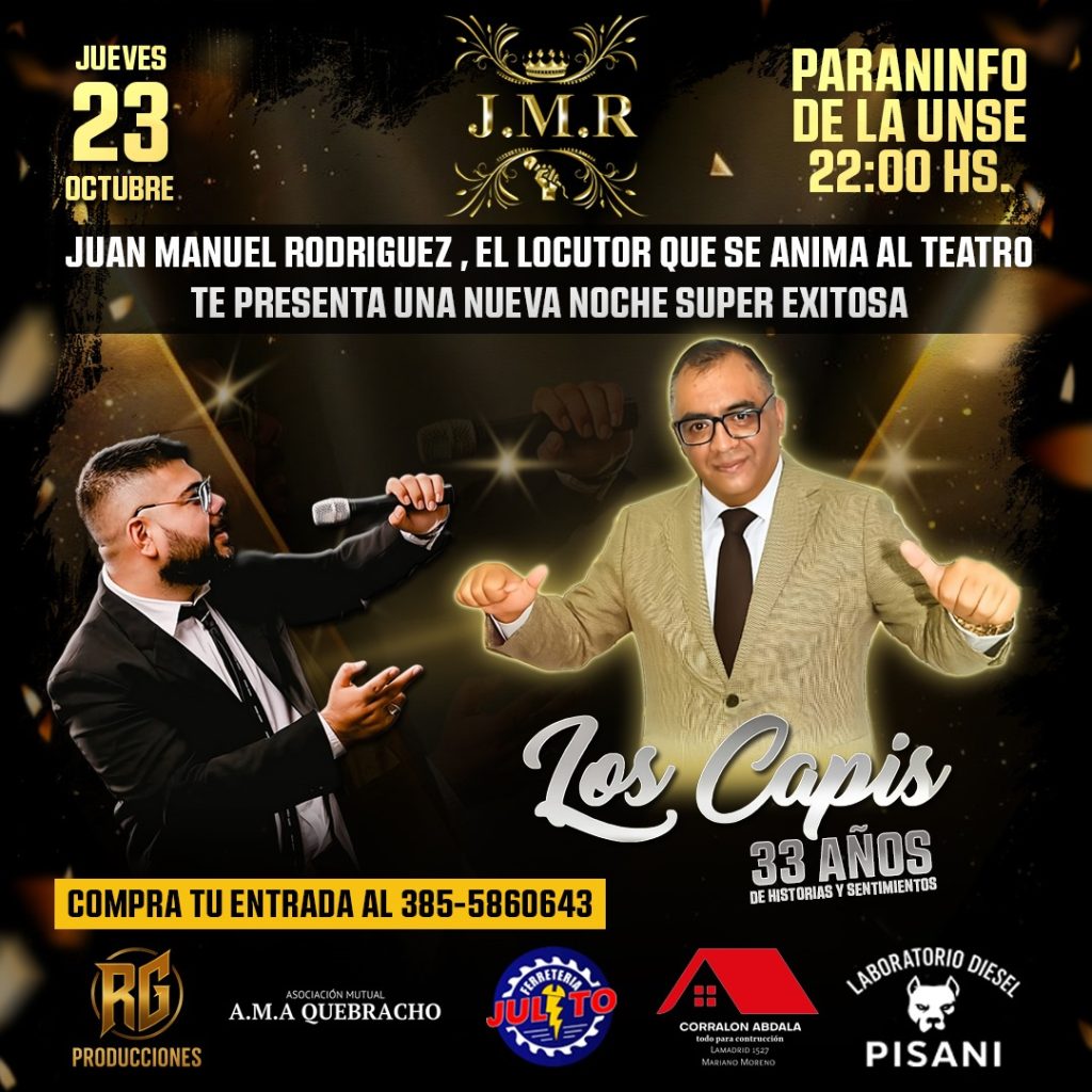 Juan Manuel Rodríguez presenta una noche de teatro y música en el Paraninfo de la UNSE
