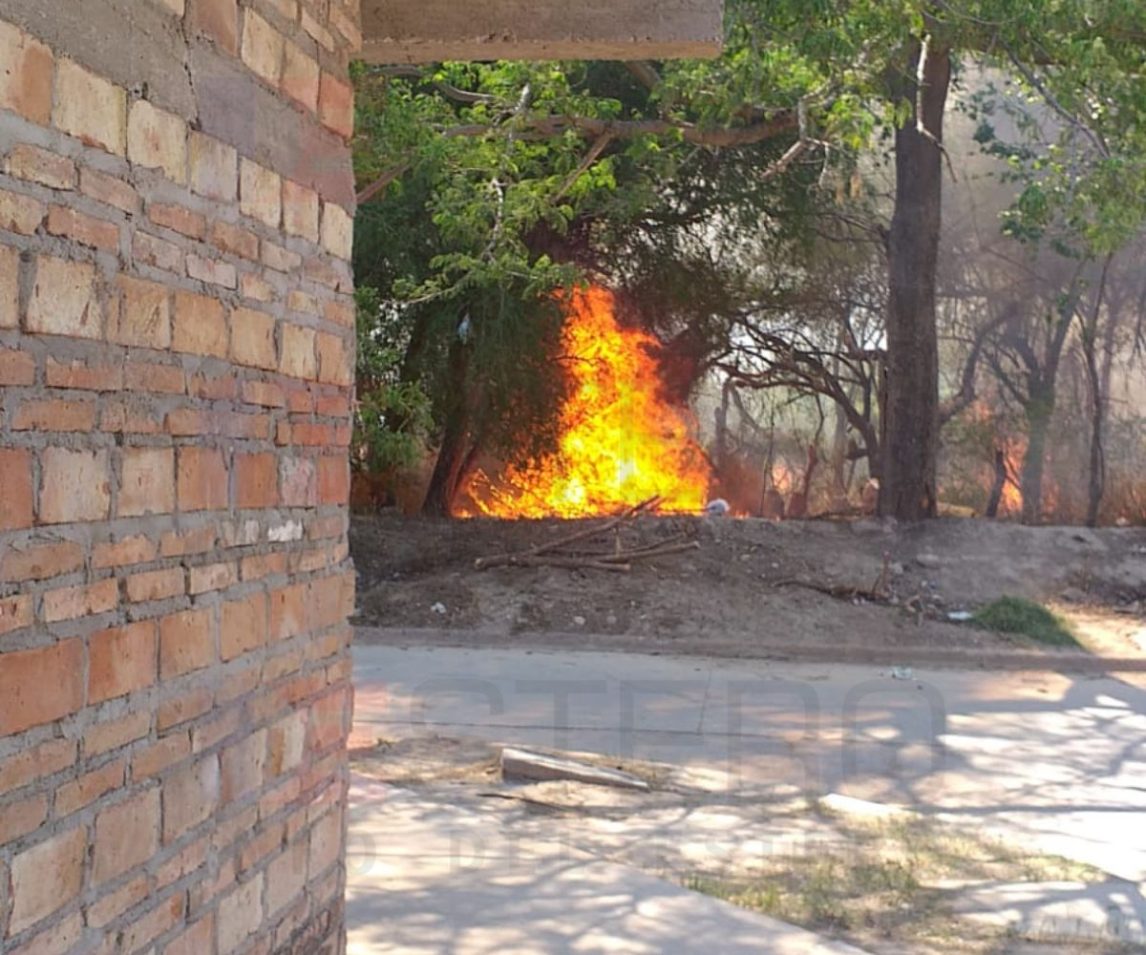 Alarma por un incendio de pastizales en el barrio El Rincón: vecinos temen por el viento