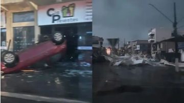 Temporal en Brasil con consecuencias en Misiones: viviendas, edificios destruidos, voladuras de techos y cortes de enerigía