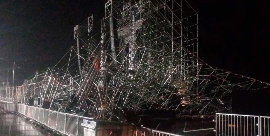 San Nicolás: La cola de un tornado derribó un escenario en plena fiesta