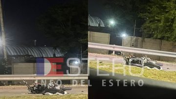 Motocicleta y auto implicados en un accidente sobre Avenida Lugones