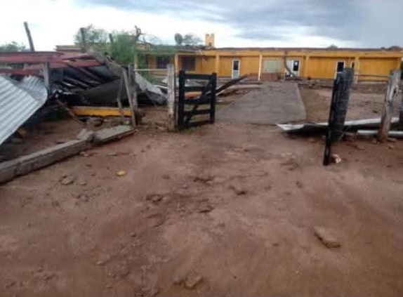 Fuerte temporal azotó a Santa Cruz Norte y La Fortuna en Alberdi