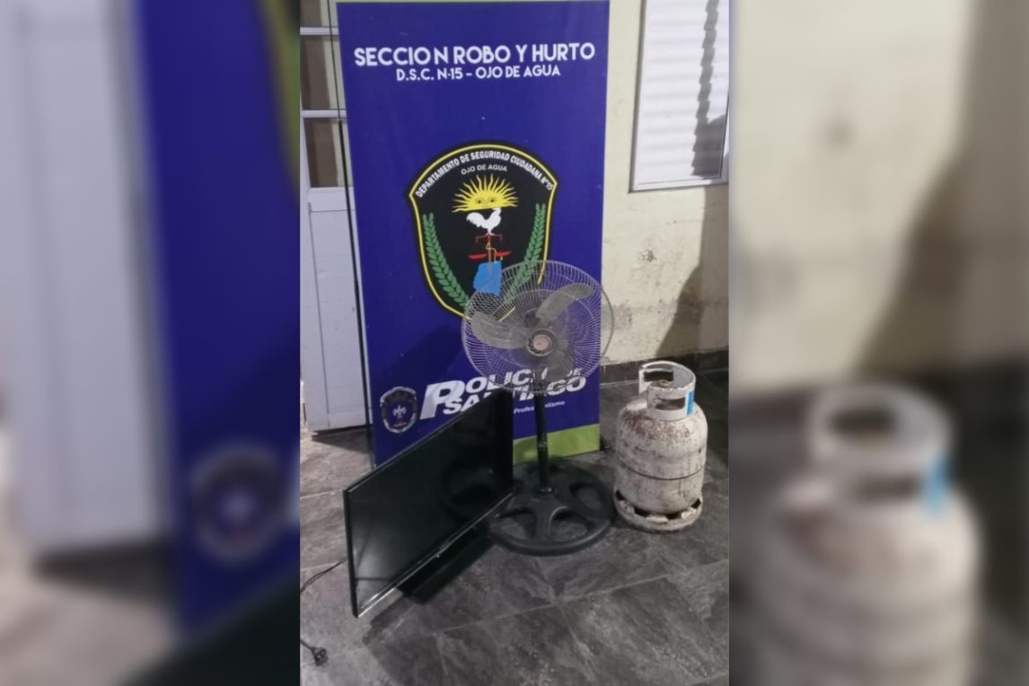 Recuperan electrodomésticos tras frustrar un robo en Ojo de Agua