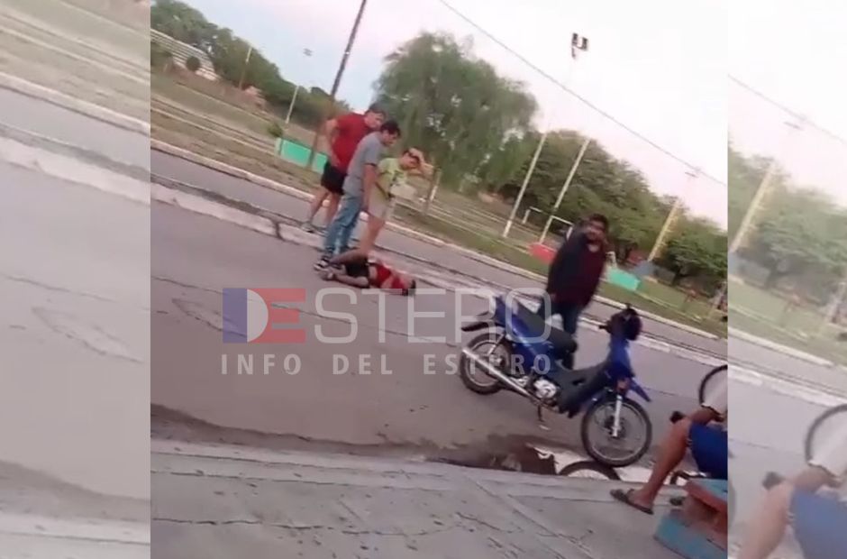 Monte Quemado: un motociclista herido tras chocar contra un auto frente a la Plaza del Bicentenario