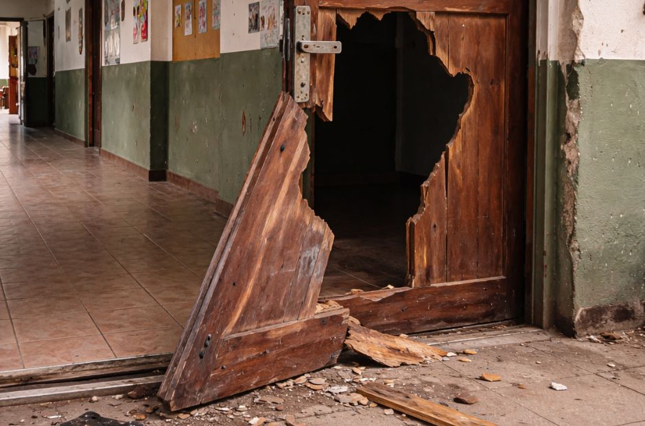 Vandalismo en una escuela de Tunas Punco: intentaron ingresar al comedor forzando las puertas
