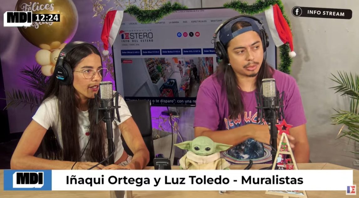 El arte que se pinta en grande: Iñaqui y Luz, dos muralistas santiagueños visitaron La Mañana de Info