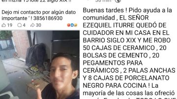 El “cuidador” de la casa le robó materiales de construcción y los vendió por Facebook