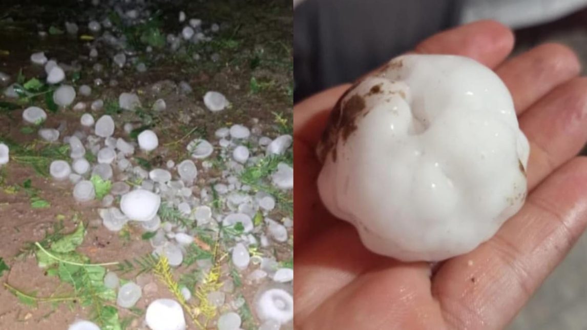 Fuerte caída de granizo sorprendió a vecinos de Chaupi Pozo y Villa Jiménez