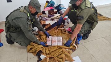 FOTOS. Detuvieron a una mujer que ocultaba más de 50 kilos de marihuana en mantas