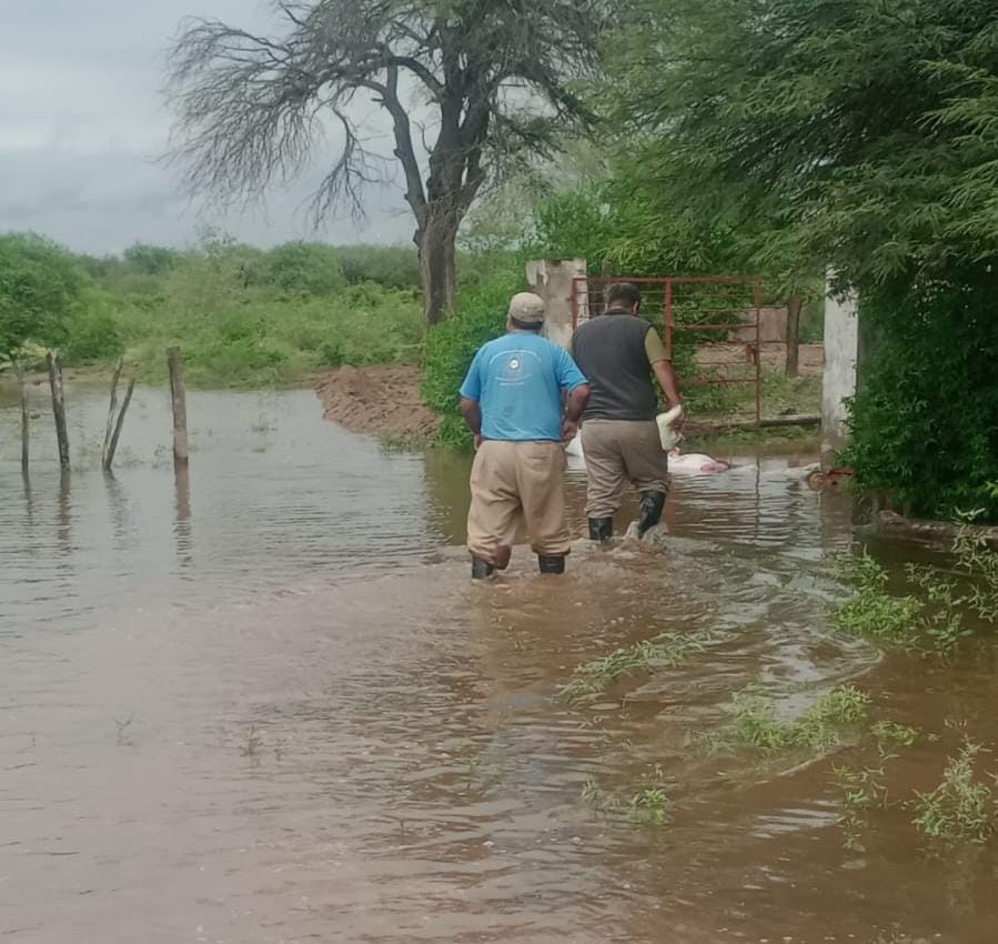 Operativo de asistencia ante el desborde del Río Dulce en Villa Atamisqui