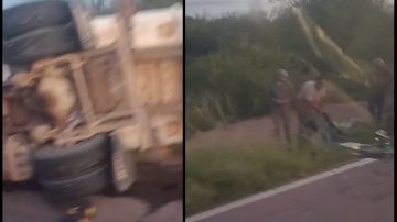 Grave accidente: un camión volcó en la Ruta Nacional 89