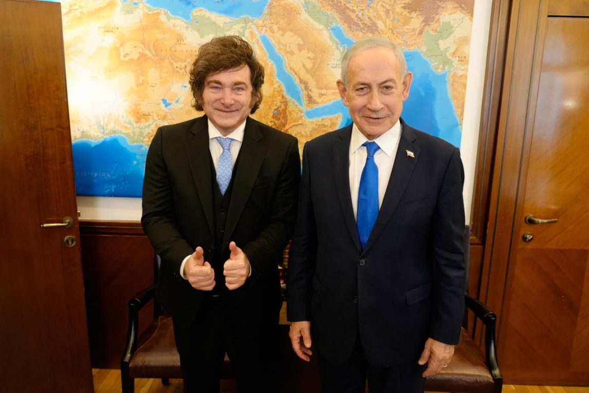El primer ministro israelí Netanyahu recibió a Milei, su “gran amigo de Israel”
