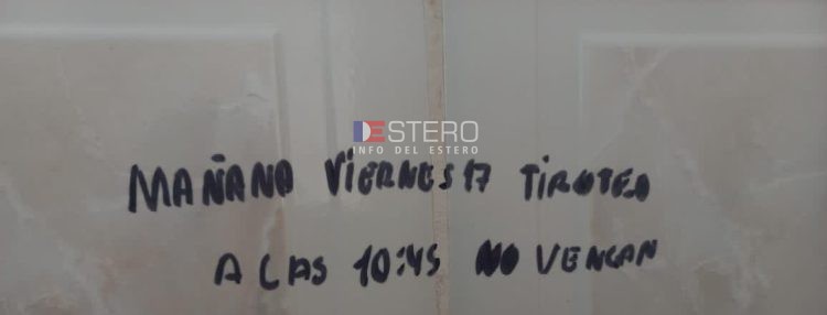 “Mañana tiroteo a las 10:45 no vengan”: apareció una amenaza en un colegio de Añatuya