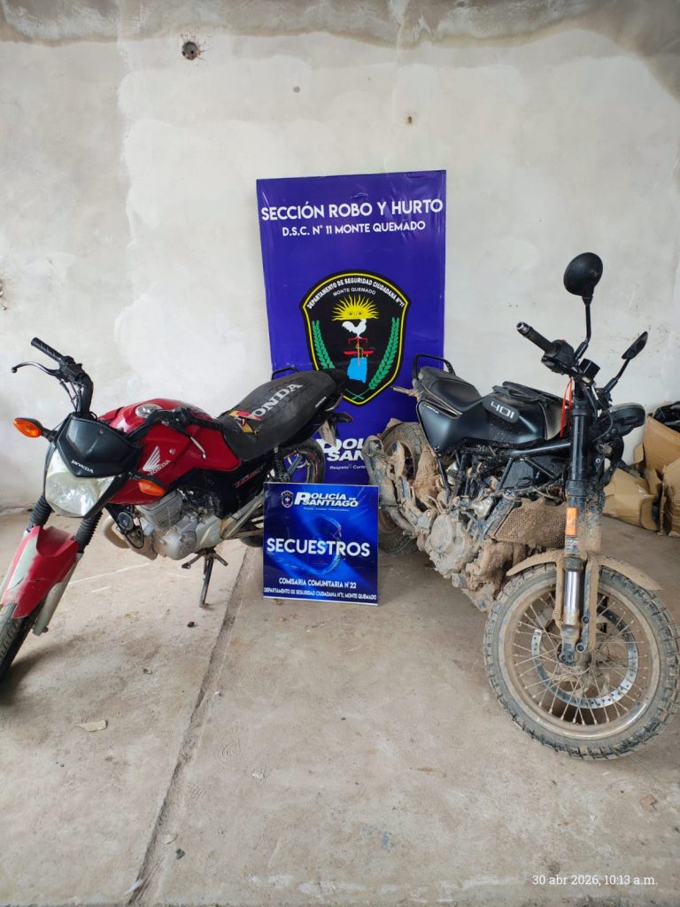 Recuperan dos motocicletas con pedido de secuestro